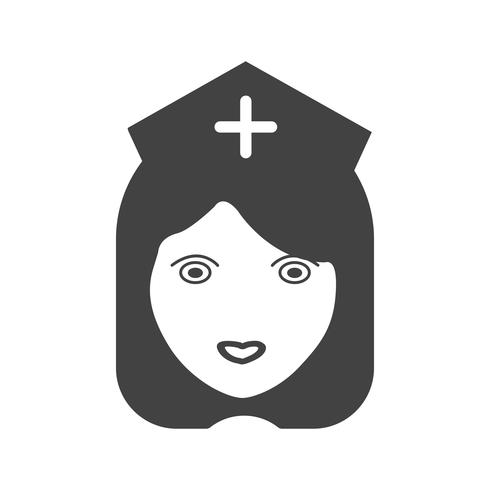 Krankenschwester Glyph Black Icon vektor