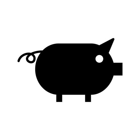 piggy glyph black icon vektor