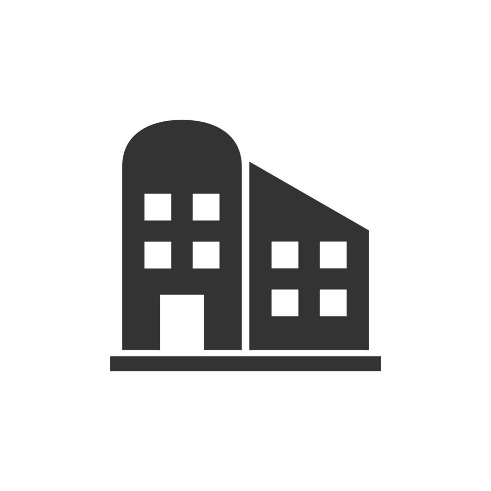 flache Bürogebäude-Symbol auf weißem Hintergrund. Architektur-Business-Icon-Konzept. Vektor-eps10 vektor