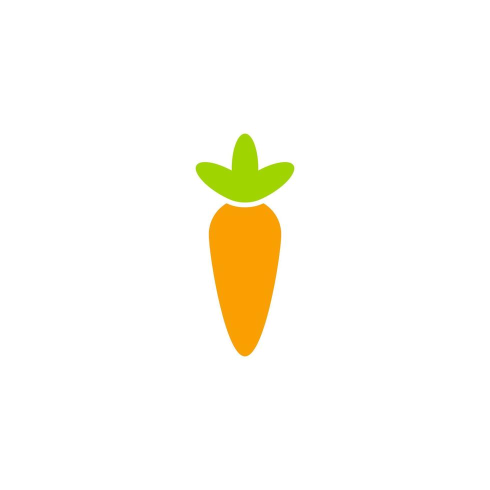 Karotten-Icon-Design-Vektor isoliert auf weißem Hintergrund. vektor