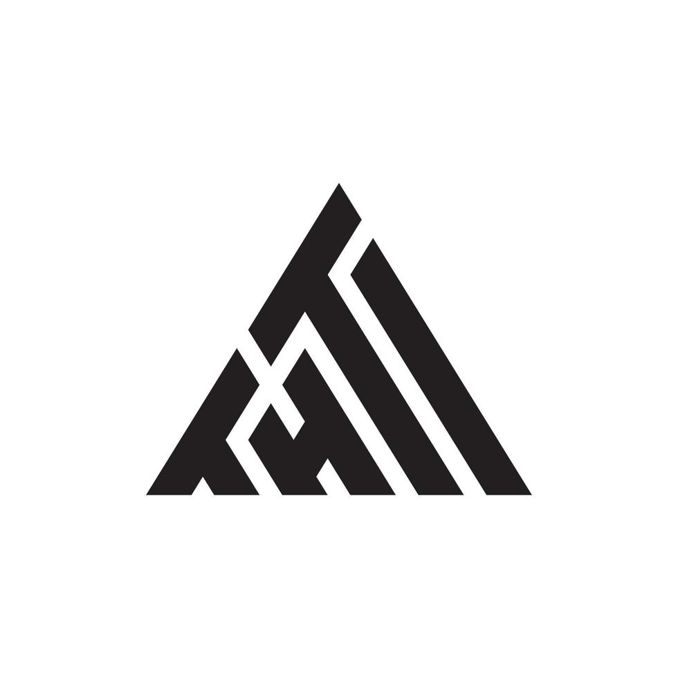 Dreieckbuchstabe thti Logo-Design-Vektor. vektor