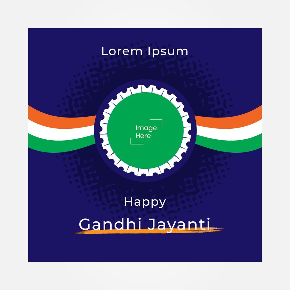 Post Banner Quadrat Happy Gandhi Jayanti Design-Vorlage vektor