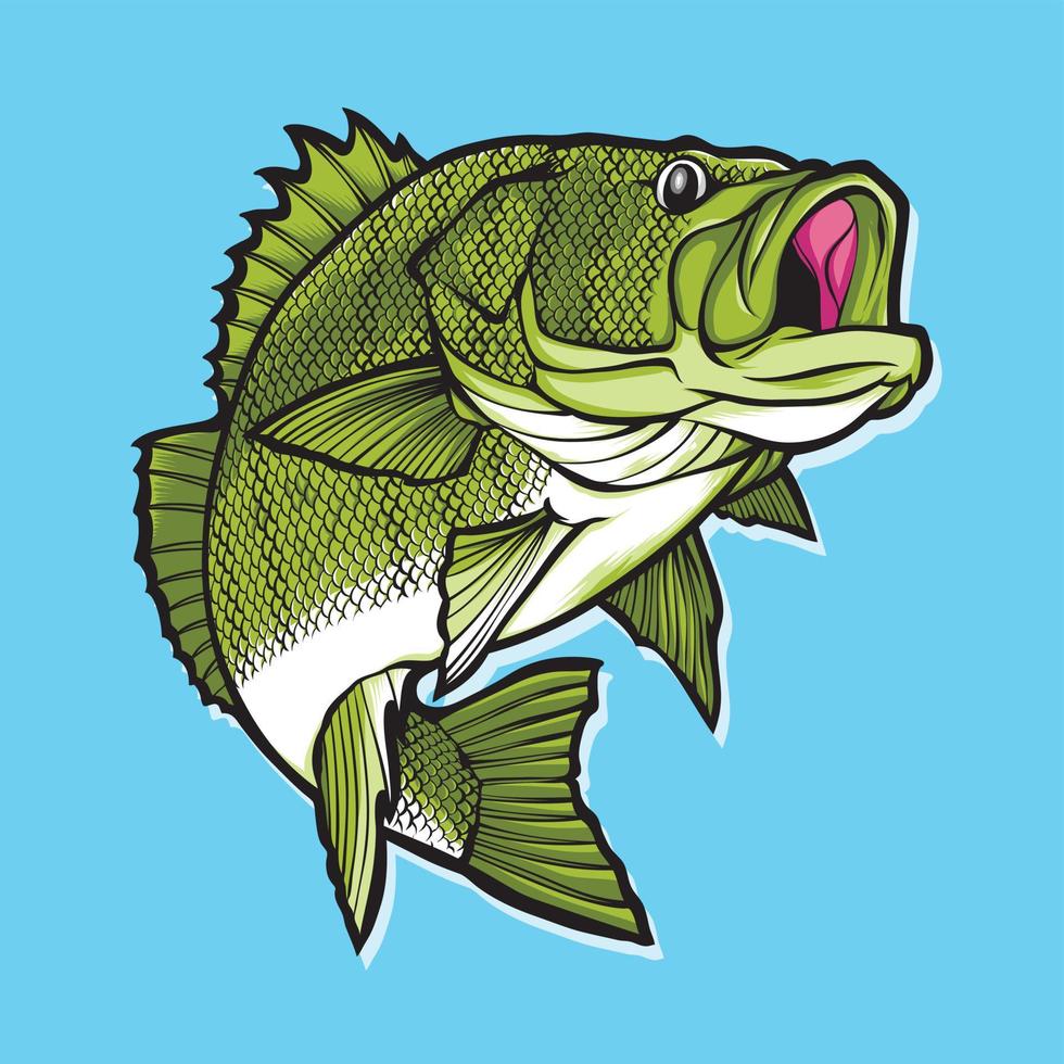 großes Bass-Fisch-Vektor-Logo vektor