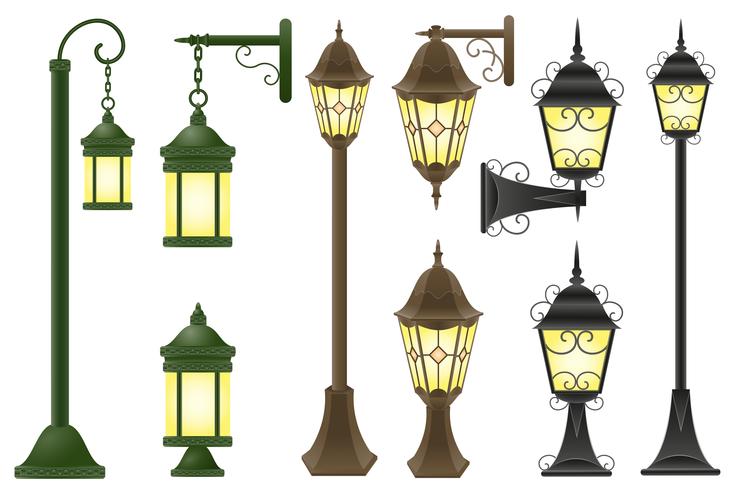 set streetlight vektor illustration