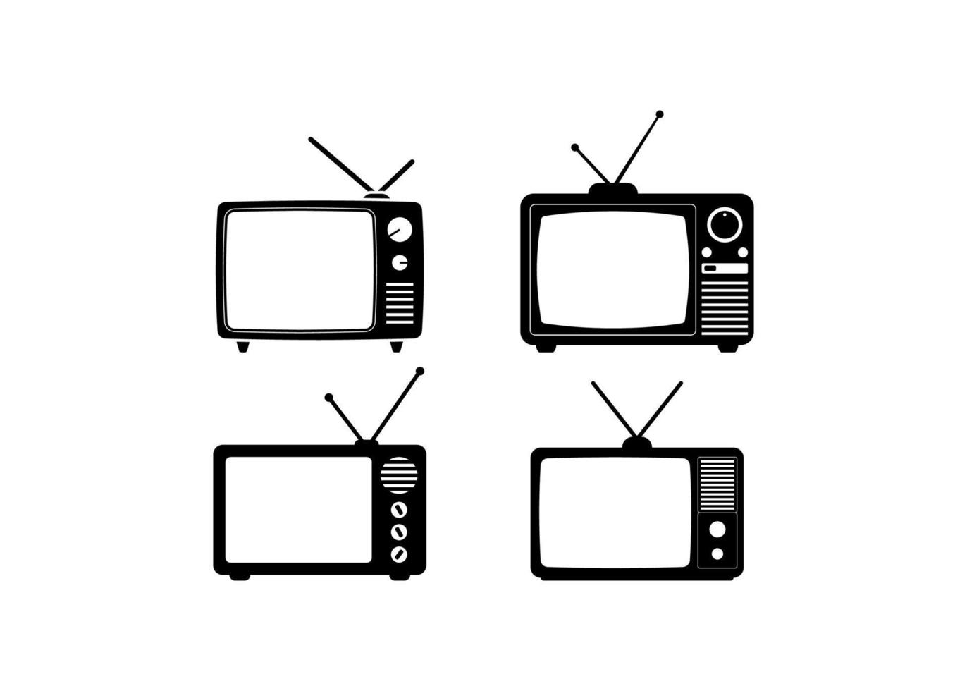gamla tv-ikonen designmall vektor isolerade