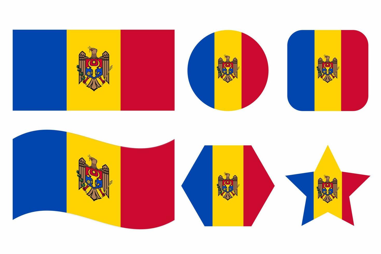 Moldaviens flagga enkel illustration för självständighetsdagen eller valet vektor