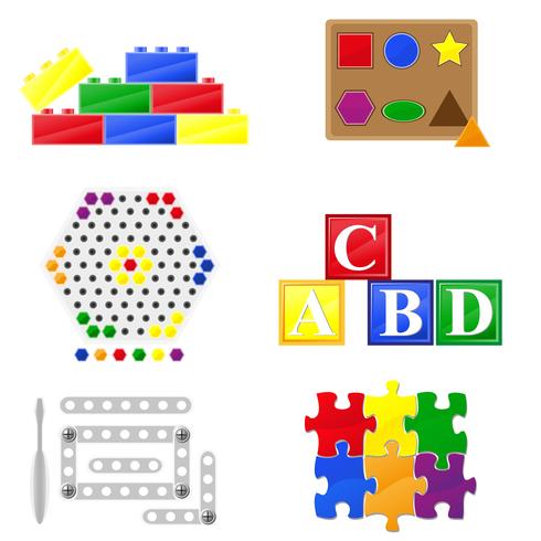 ikoner pedagogiska leksaker för barn vektor