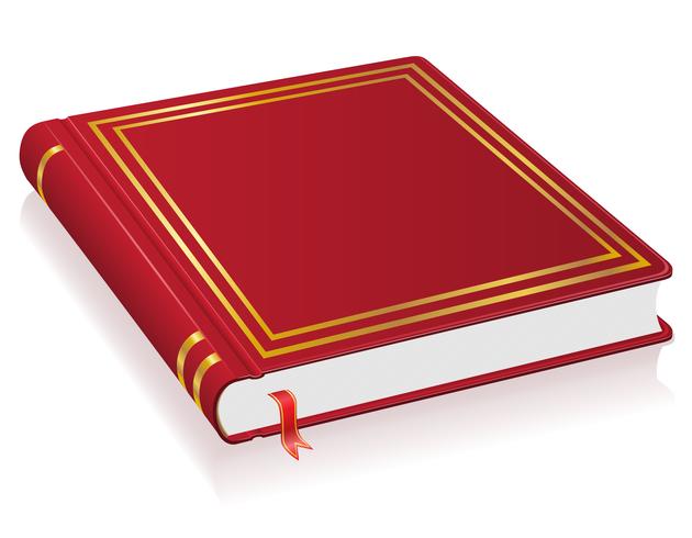 röd bok med bokmärkes vektor illustration
