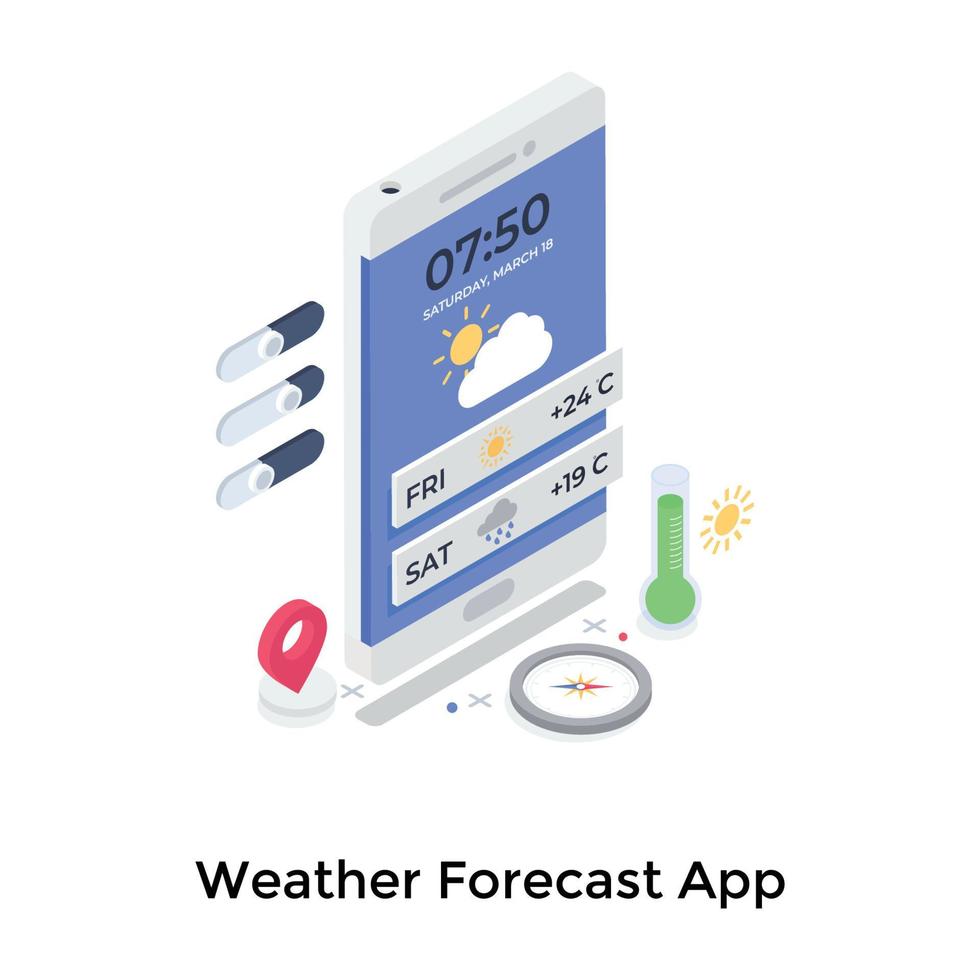 Wettervorhersage-App vektor