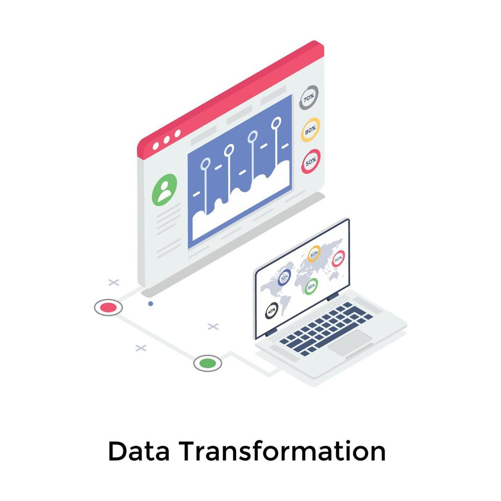 datatransformationskoncept vektor