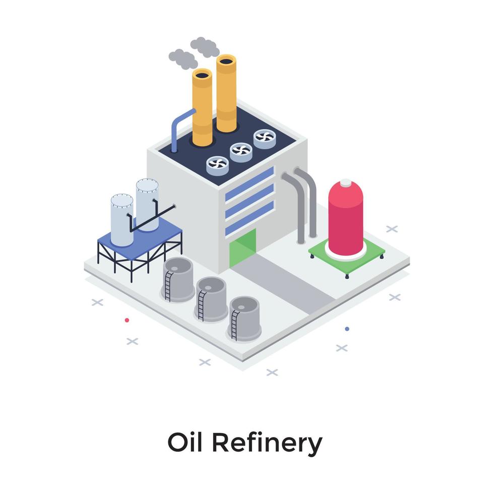 Ölraffineriekonzepte vektor
