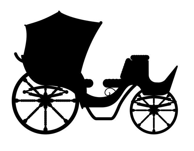 vagn för transport av människor svart kontur silhuett vektor illustration
