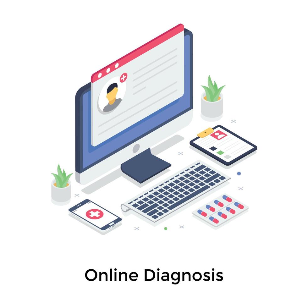 Online-Diagnosekonzepte vektor