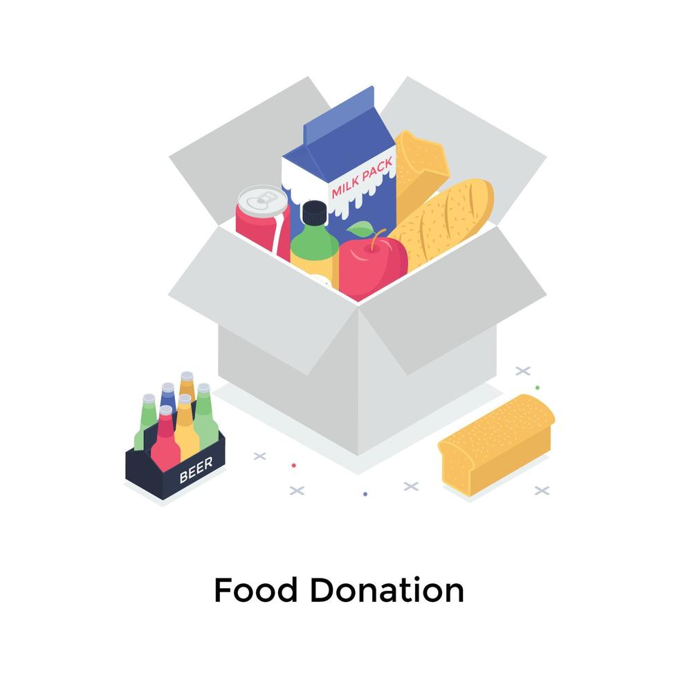 Konzepte für Lebensmittelspenden vektor