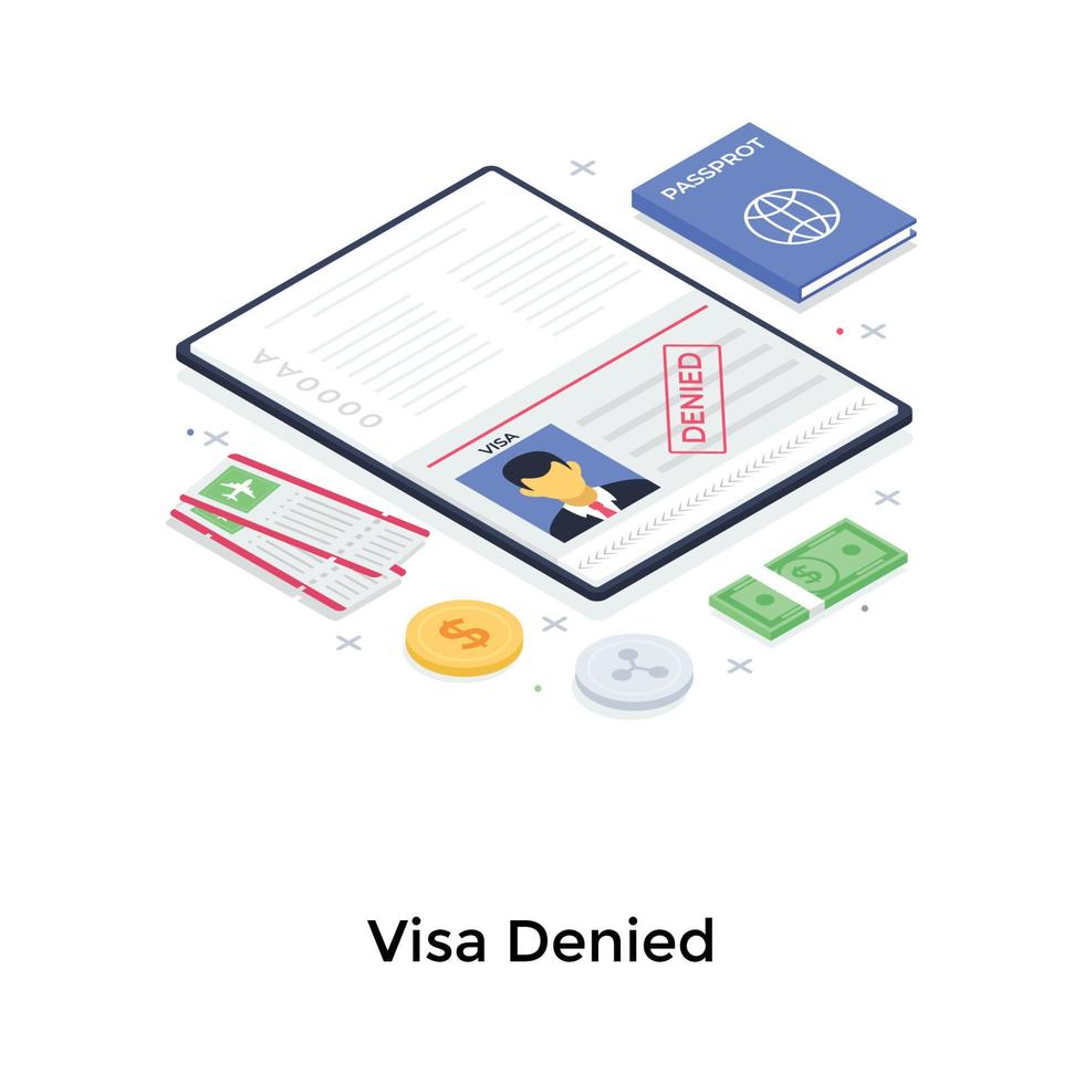 Visa verweigert Konzepte vektor