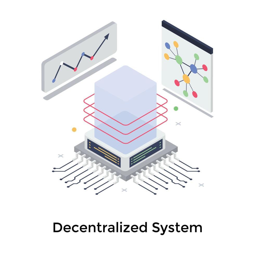 decentraliseringssystem koncept vektor