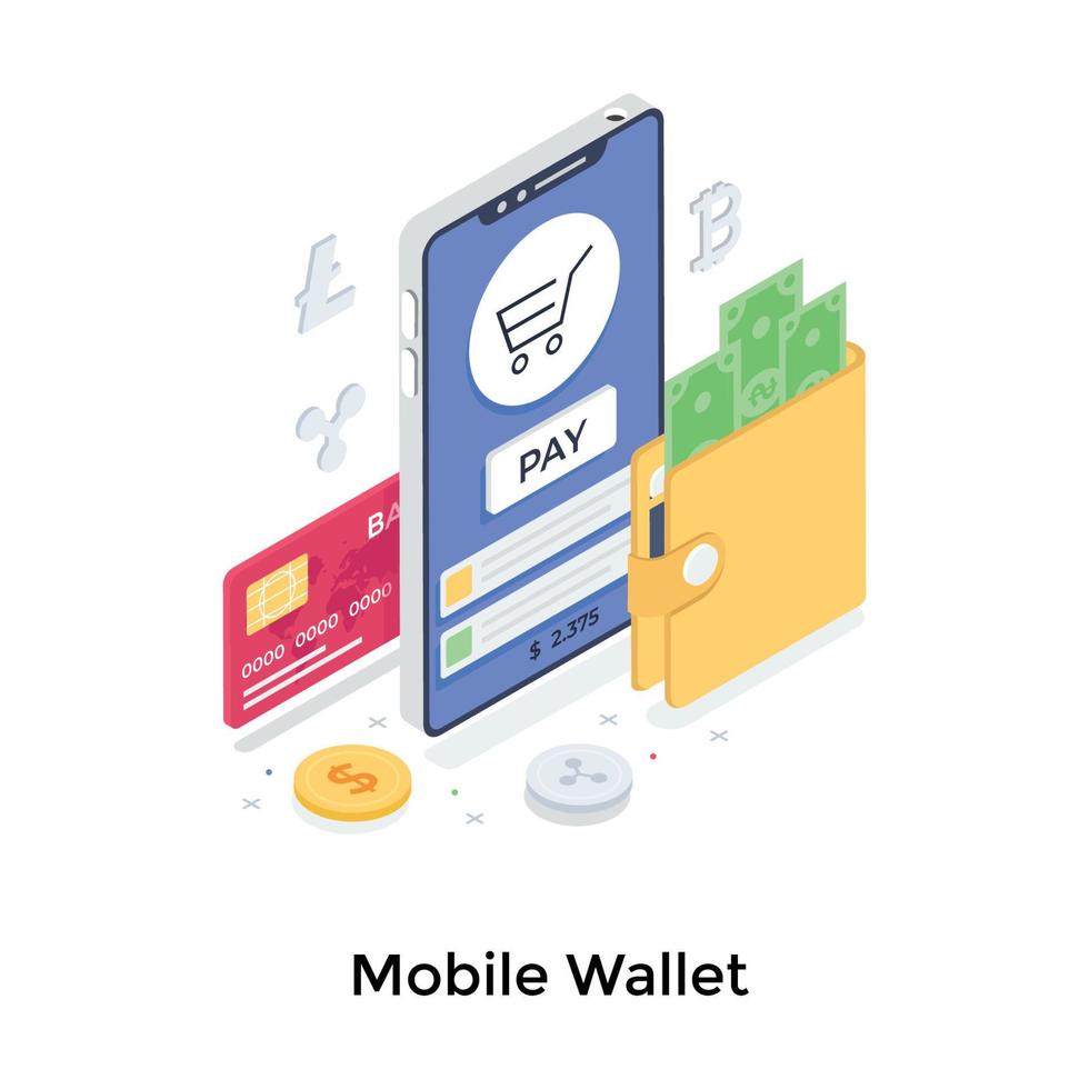 Mobile Wallet-Konzepte vektor