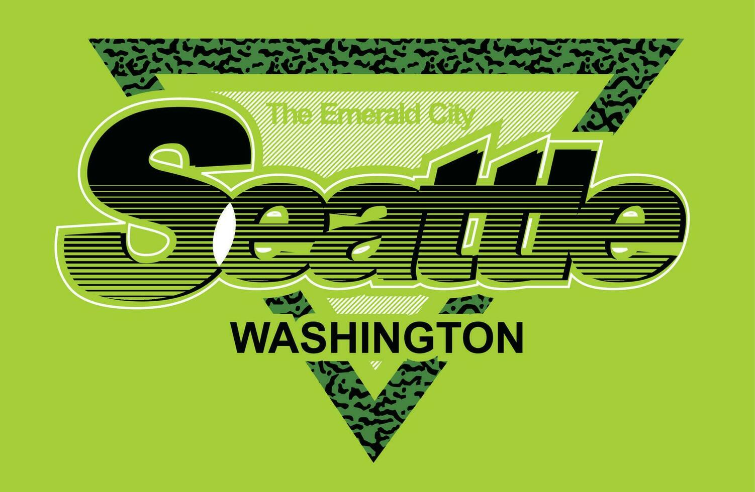 Seattle Schriftzug Hände Typografie Grafikdesign in Vektor-Illustration. vektor