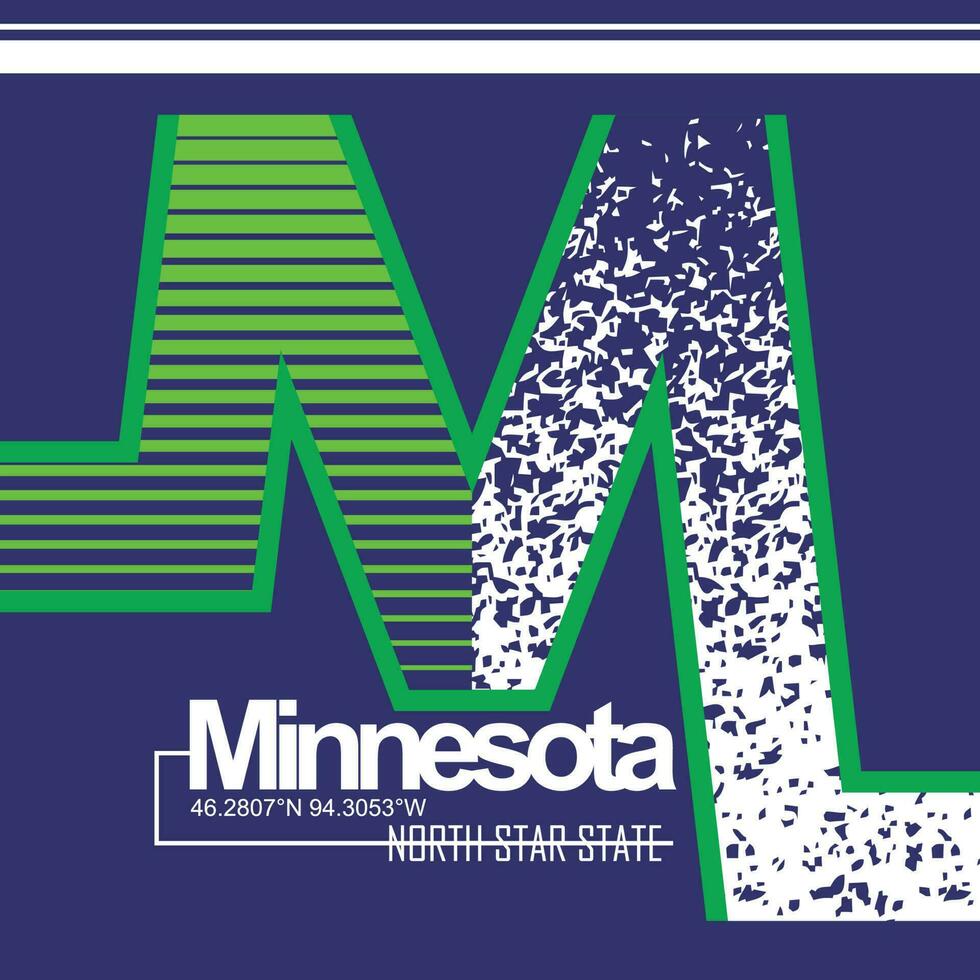 minnesota bokstäver händer typografi grafisk design i vektorillustration. vektor