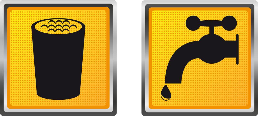 ikoner dricksvatten för design vektor illustration