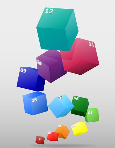 Infografiken multicolor visuell umgeben 3D-Vektor-Illustration vektor