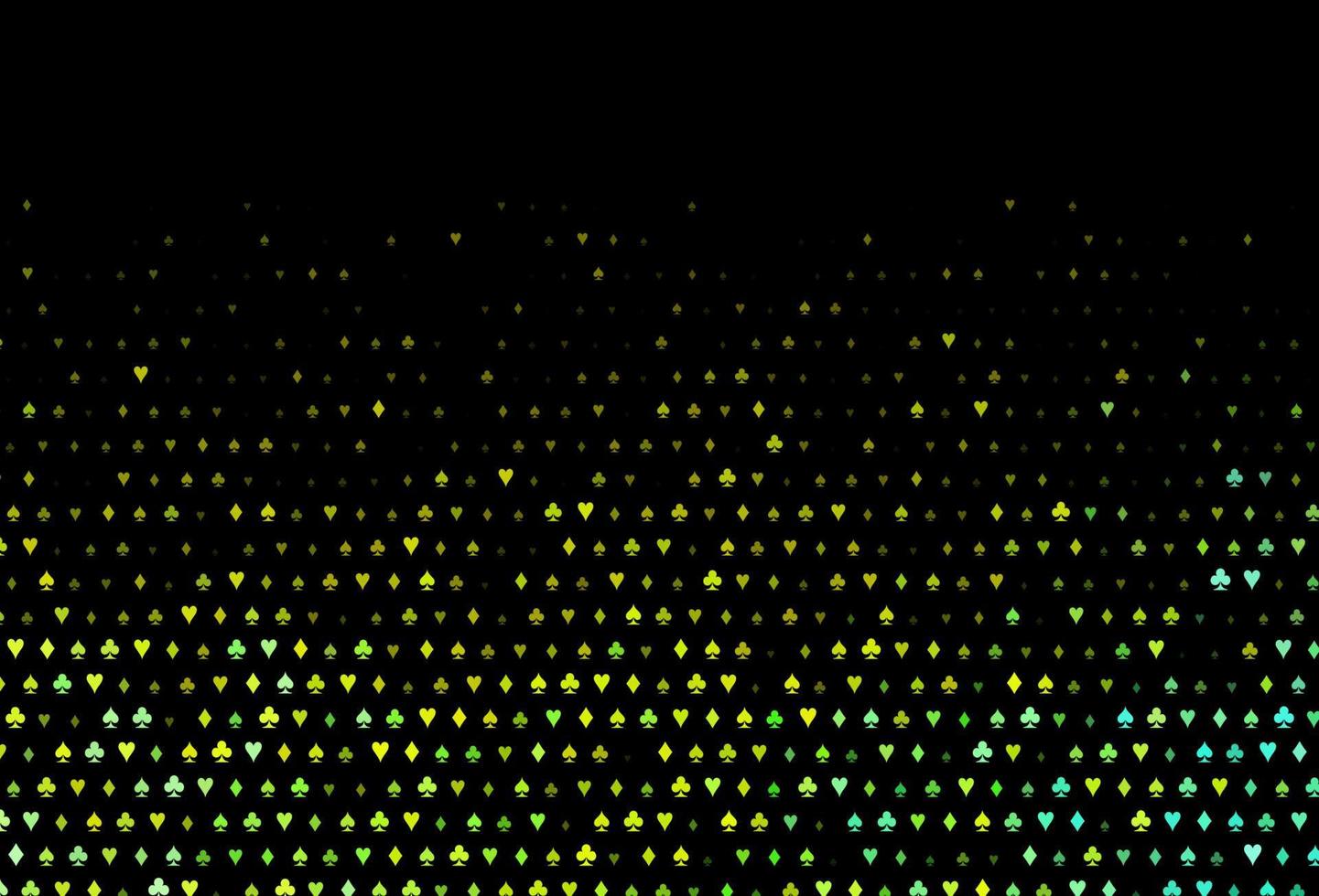 dunkelgrüne, gelbe Vektortextur mit Spielkarten. vektor