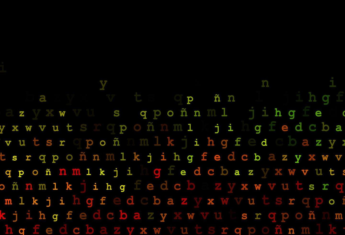 mörk mångfärgad, regnbåge vektor layout med latinska alfabetet.