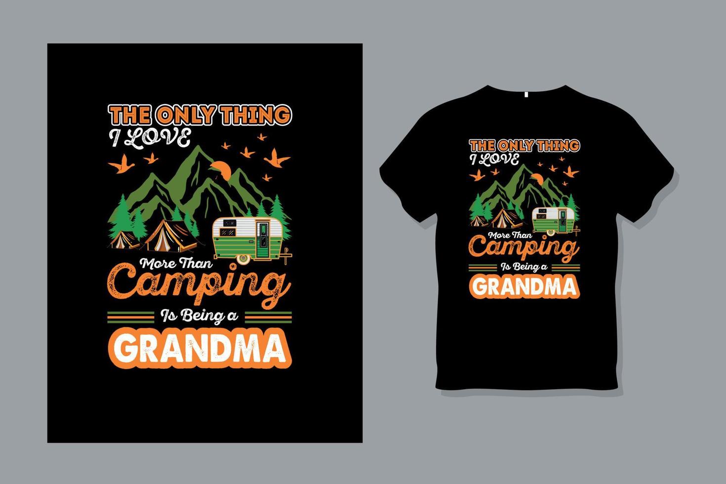 Das einzige, was ich mehr liebe als Camping-T-Shirt-Design vektor