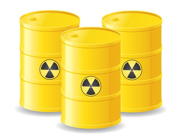 gula fat av radioaktivt avfall vektor illustration