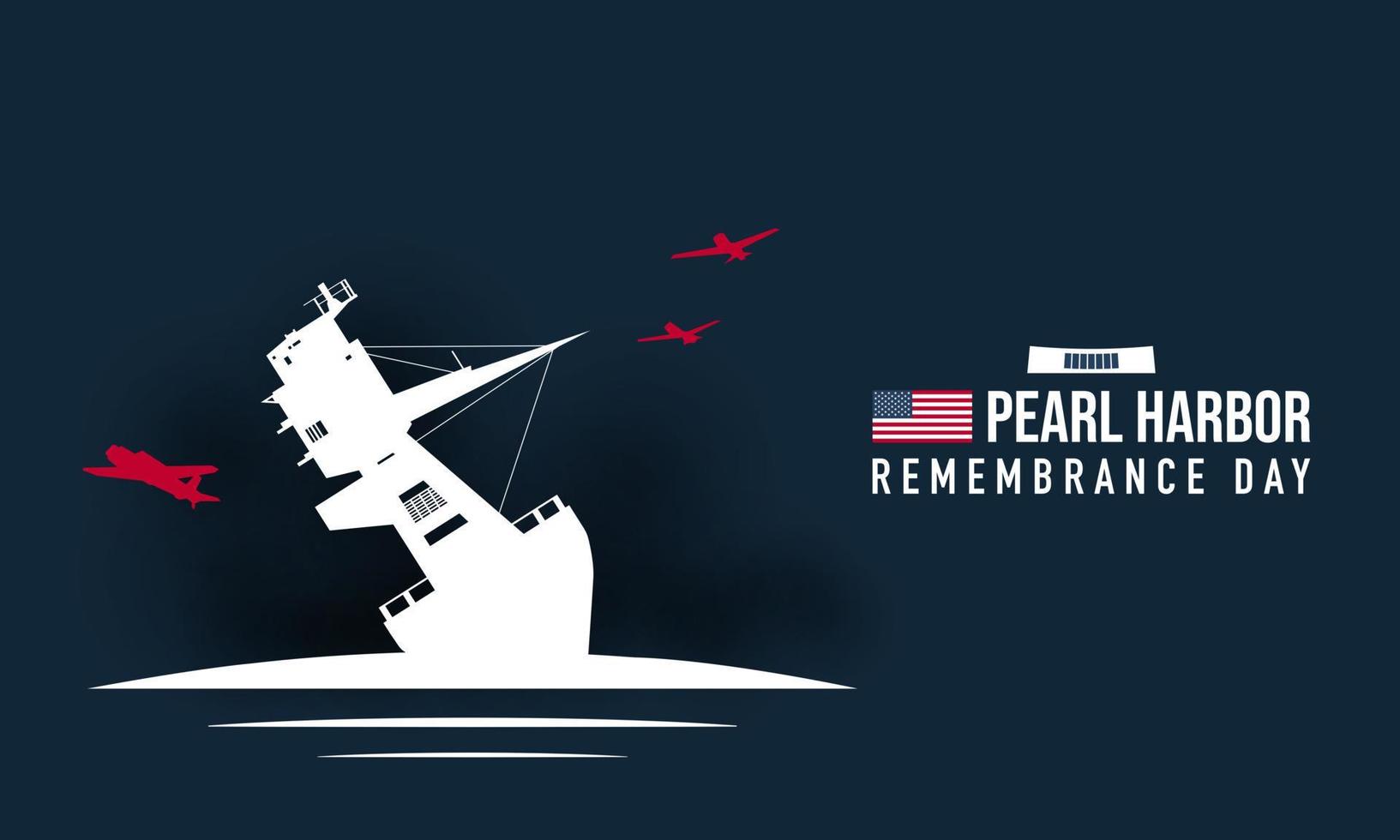 Pearl Harbor Gedenktag Hintergrund. vektor