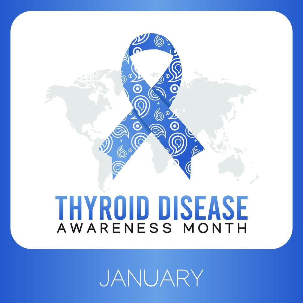 sköldkörtelsjukdom medvetenhet månad vektorillustration. vektor