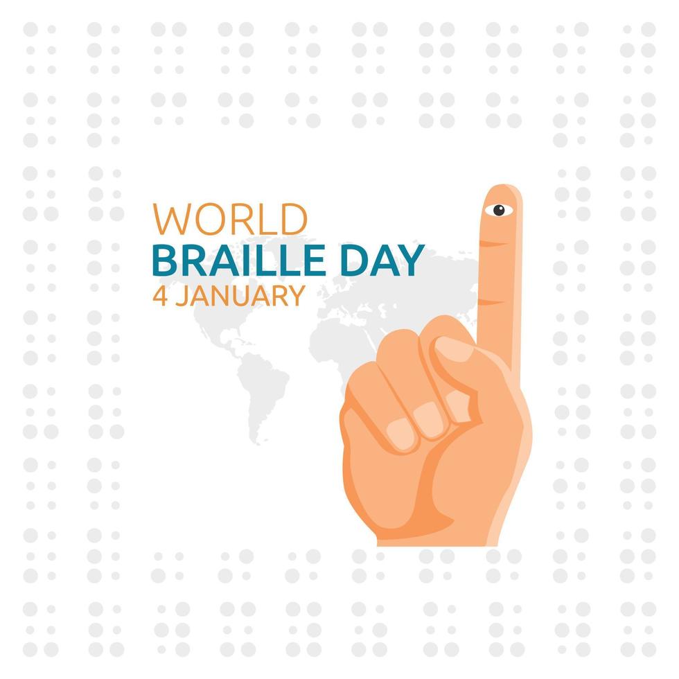 World Braille Day vektorillustration. lämplig för gratulationskort affisch och banderoll vektor