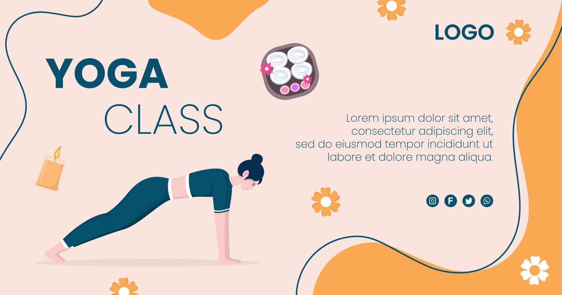 Yoga- und Meditationspost editierbar mit quadratischem Hintergrund, geeignet für Social Media, ig-Feed, Karte, Grüße, Print- und Web-Internet-Anzeigen vektor