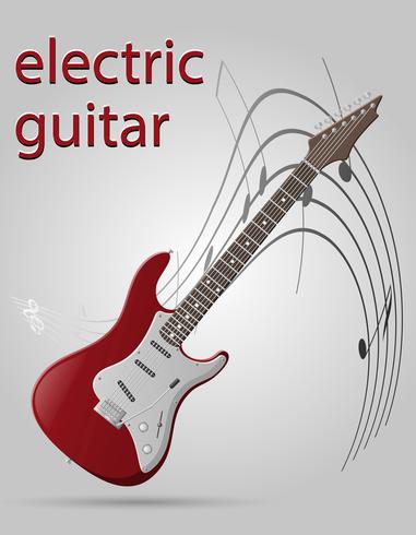 Vektorillustration der Musikinstrumente der E-Gitarre auf Lager vektor