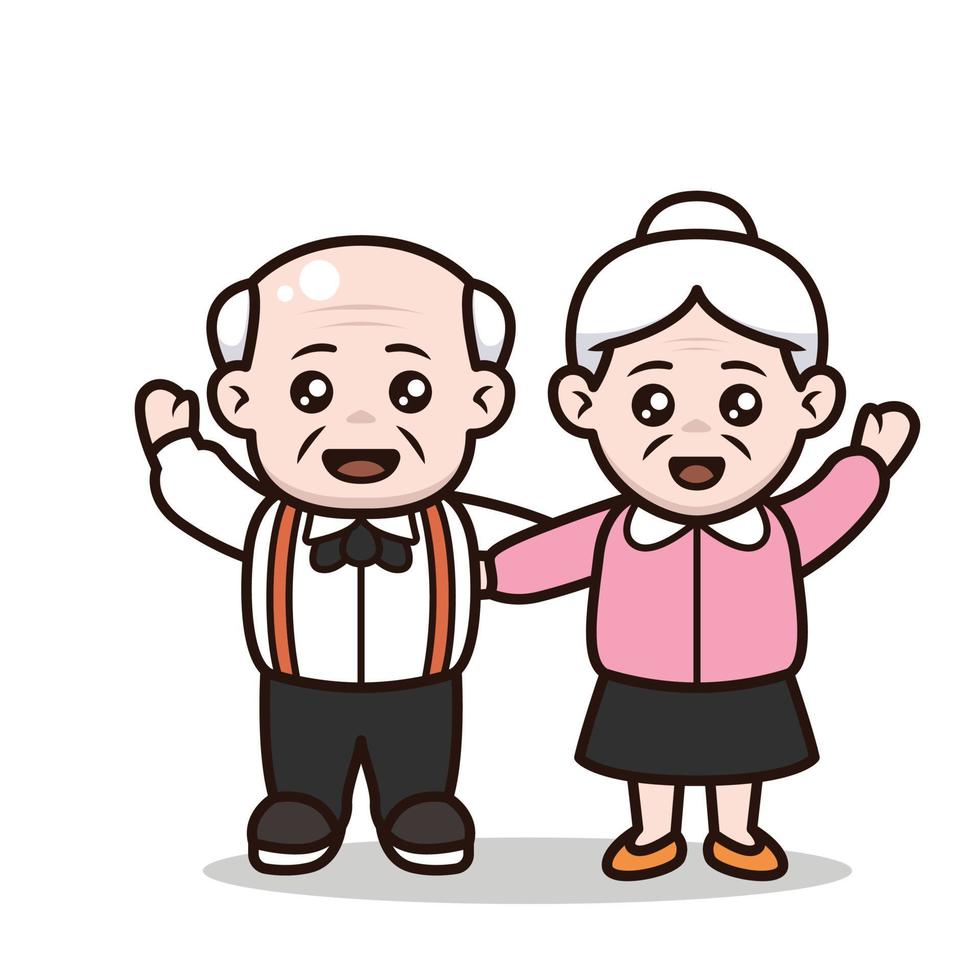 Großelternpaar süß vektor