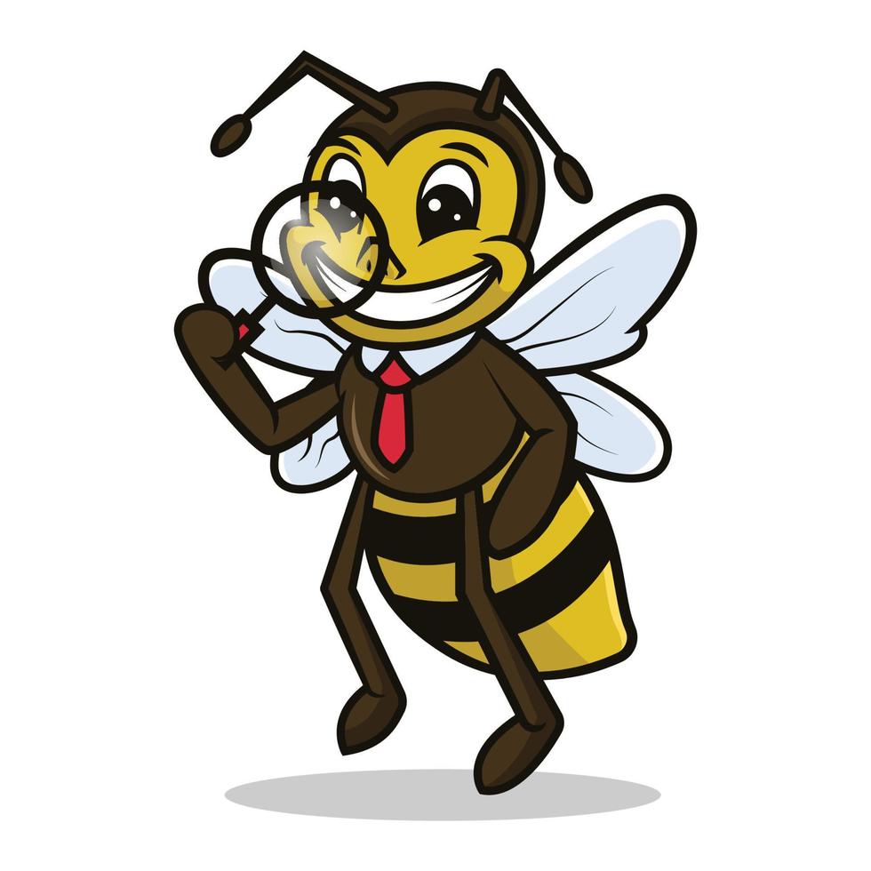 Premium-Bienen-Maskottchen-Design vektor