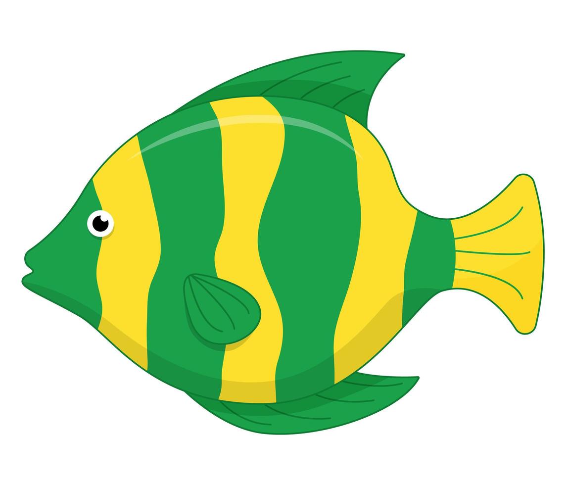 söt havsfisk. vektor seriefigur i havet. tropisk fisk