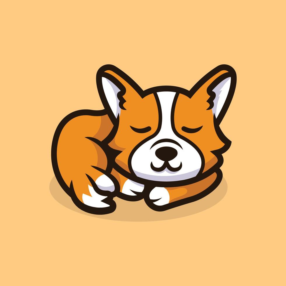 söt corgi hund maskot illustration vektor