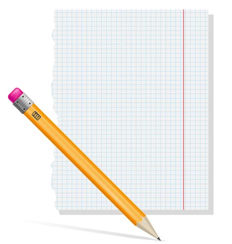 Bleistift- und Papiervektorillustration vektor