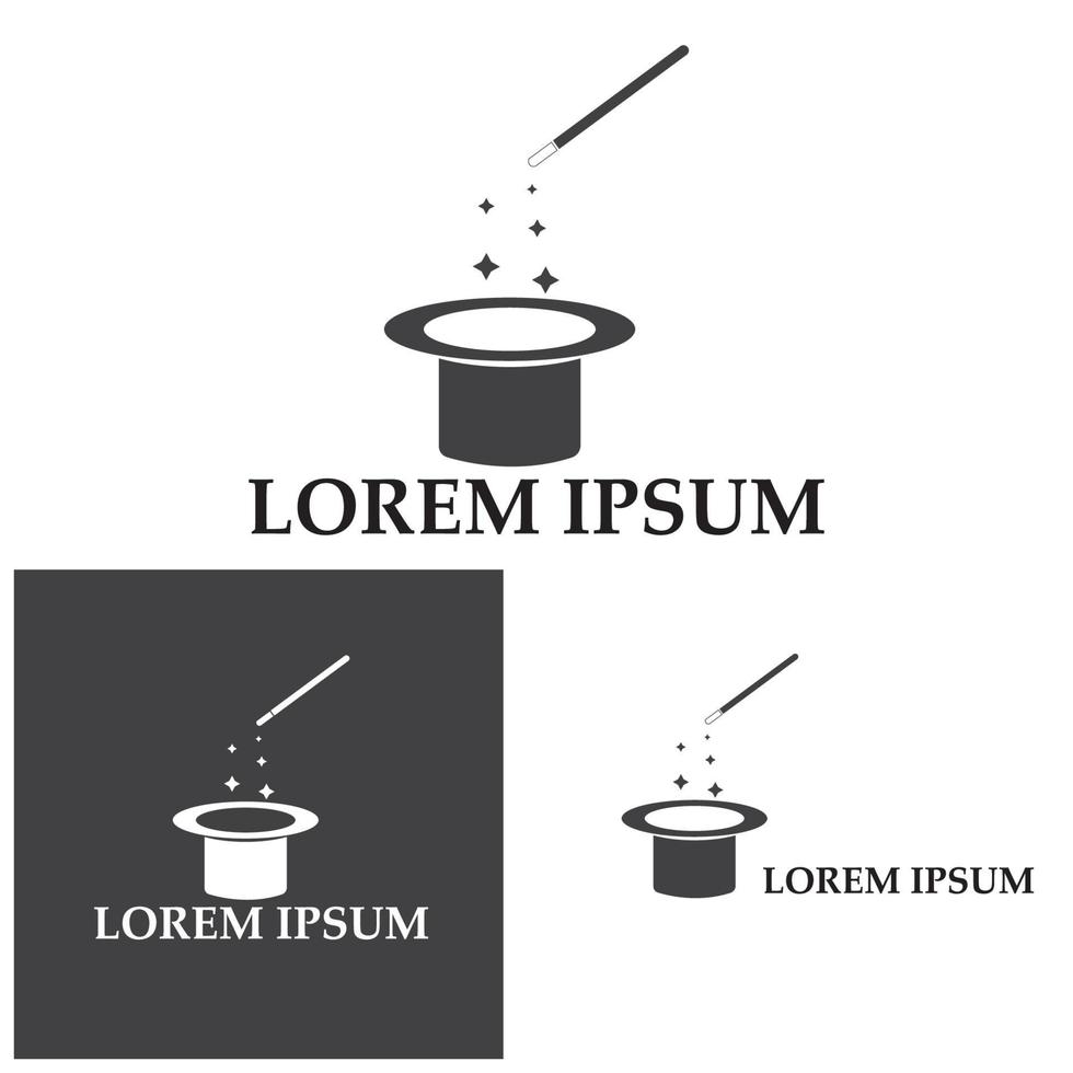 trollstav magisk hatt ikon vektor mall