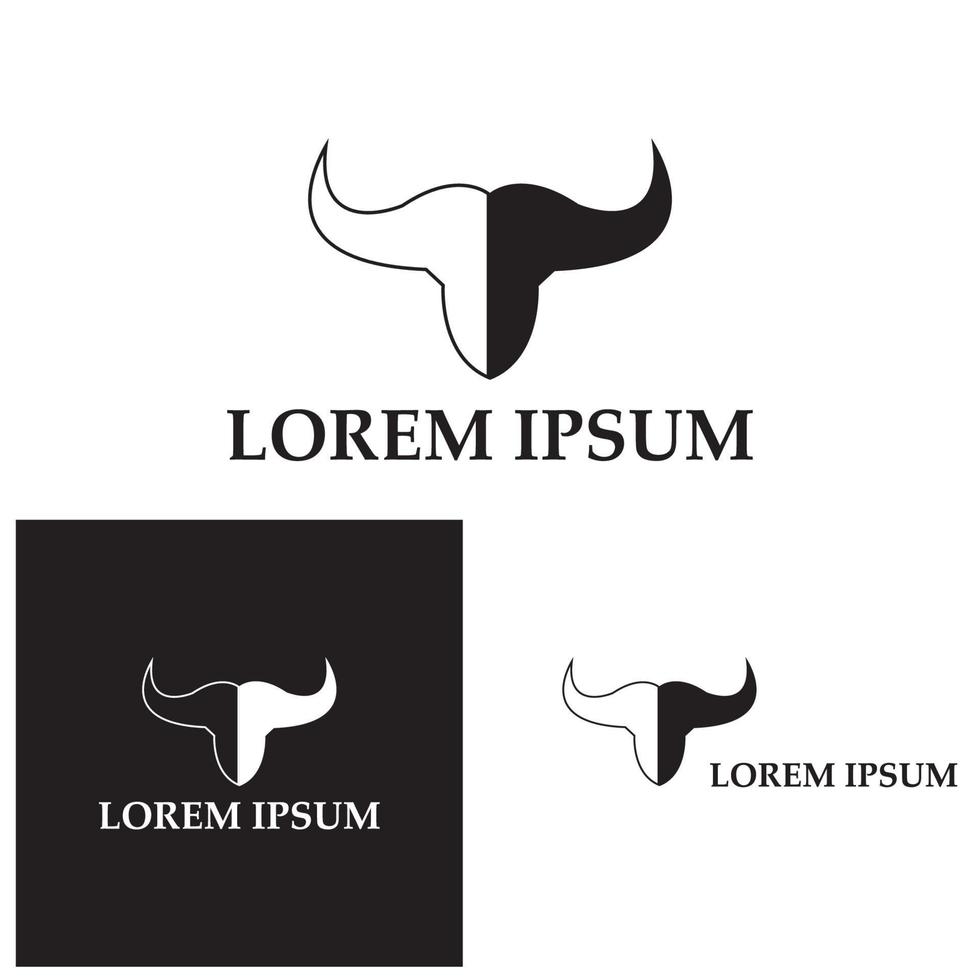 bull horn logotyp och symbol mall ikoner app vektor