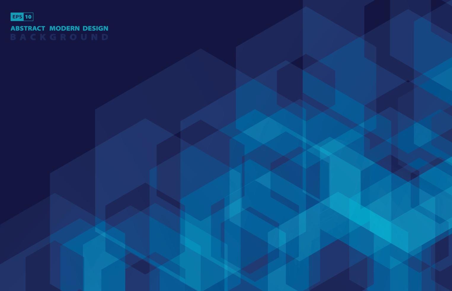 abstrakte blaue sechseckige Muster geometrische minimale Design-Vorlage. überlappend für Anzeige, Cover-Design-Hintergrund. Illustrationsvektor vektor