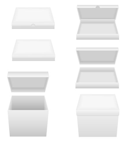weiße Verpackungskasten-Vektorillustration vektor