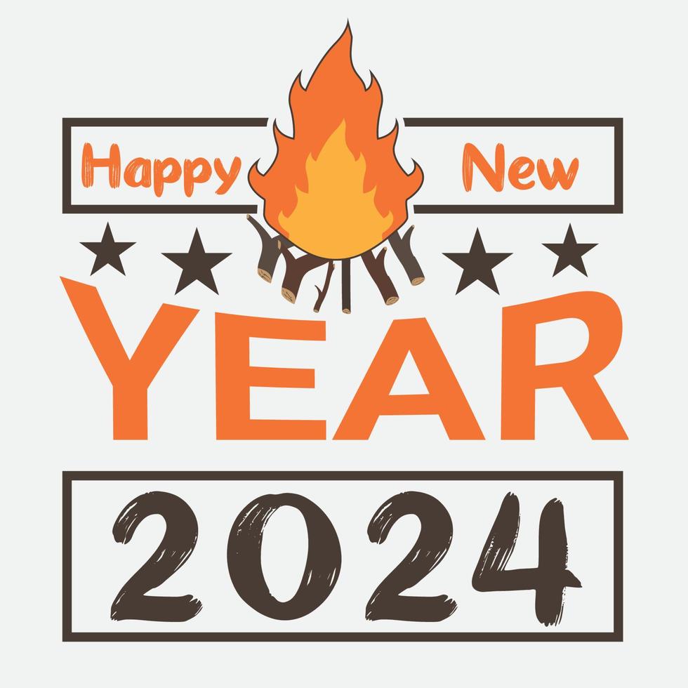 gott nytt år 2024 t-shirtdesign vektor