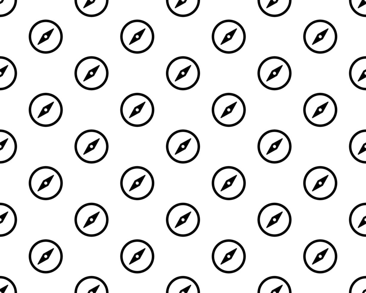 schwarze Linie Kompass-Symbol isoliert nahtlose Muster auf weißem Hintergrund. Windrose-Navigationssymbol. Windrose-Zeichen. Vektor. vektor
