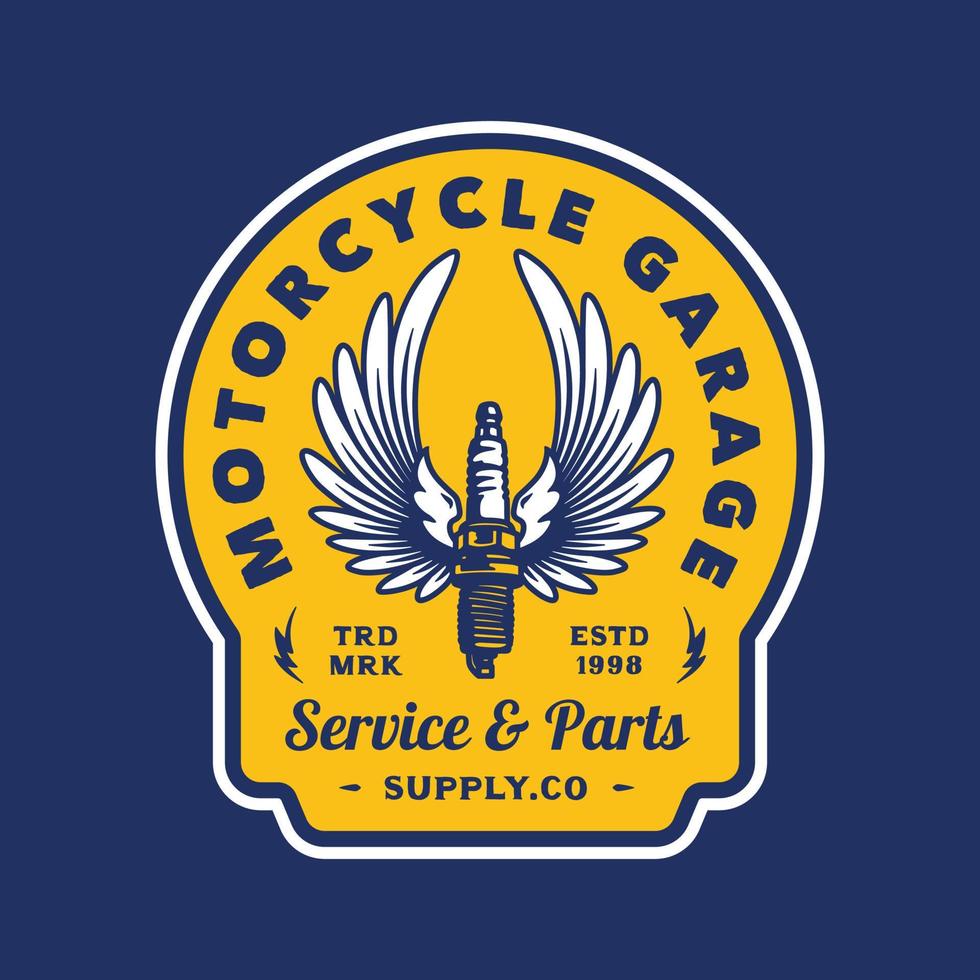 Vintage Motorrad Garage Logo Abzeichen handgemachte Vektor-Illustration vektor