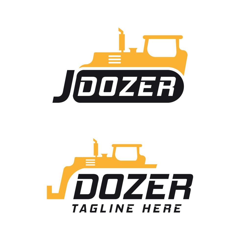 Bulldozer-Logo-Design-Vektor-Vorlage Bulldozer-Logo-Vorlage vektor