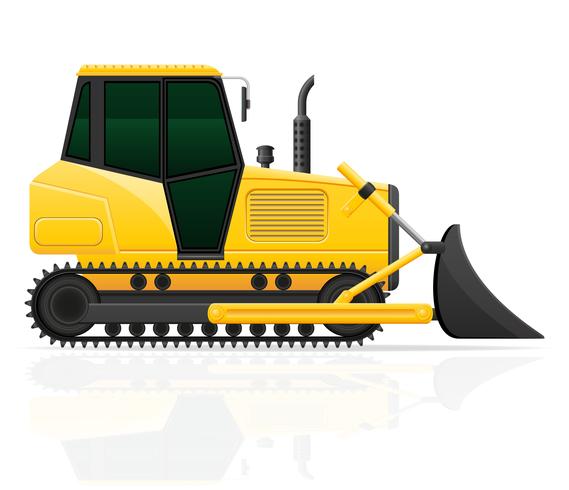Gleiskettenfahrzeugtraktor mit Vordersitzen des Eimers vector Illustration