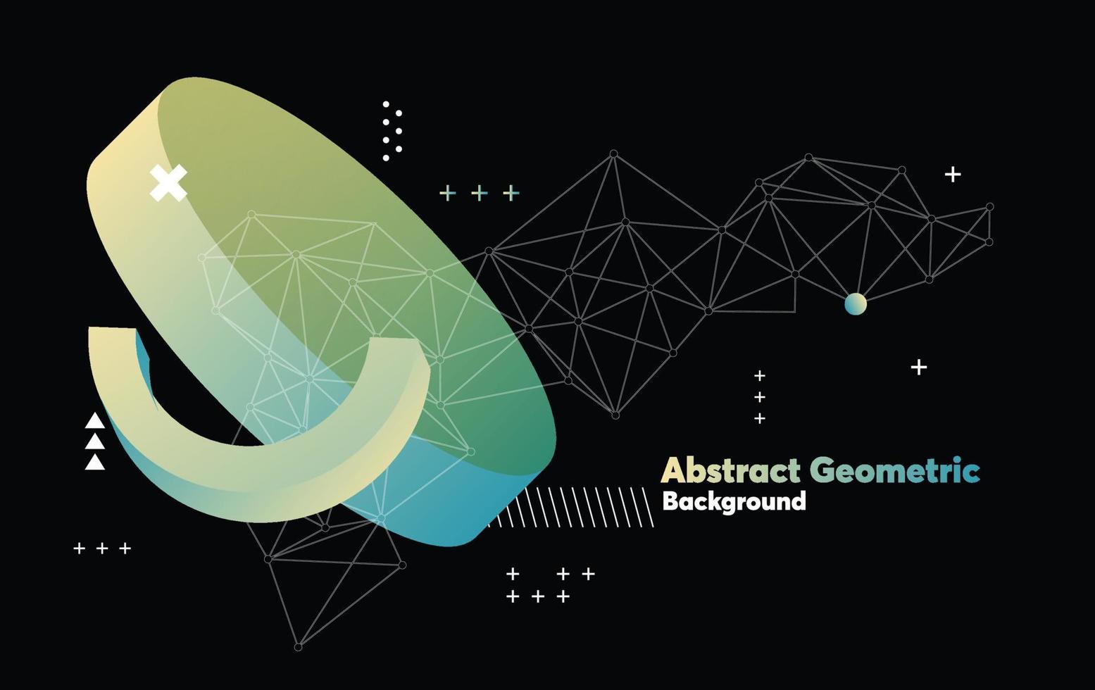 3D geometrisk bakgrund med ljusa färger och minimalistiska former vektor