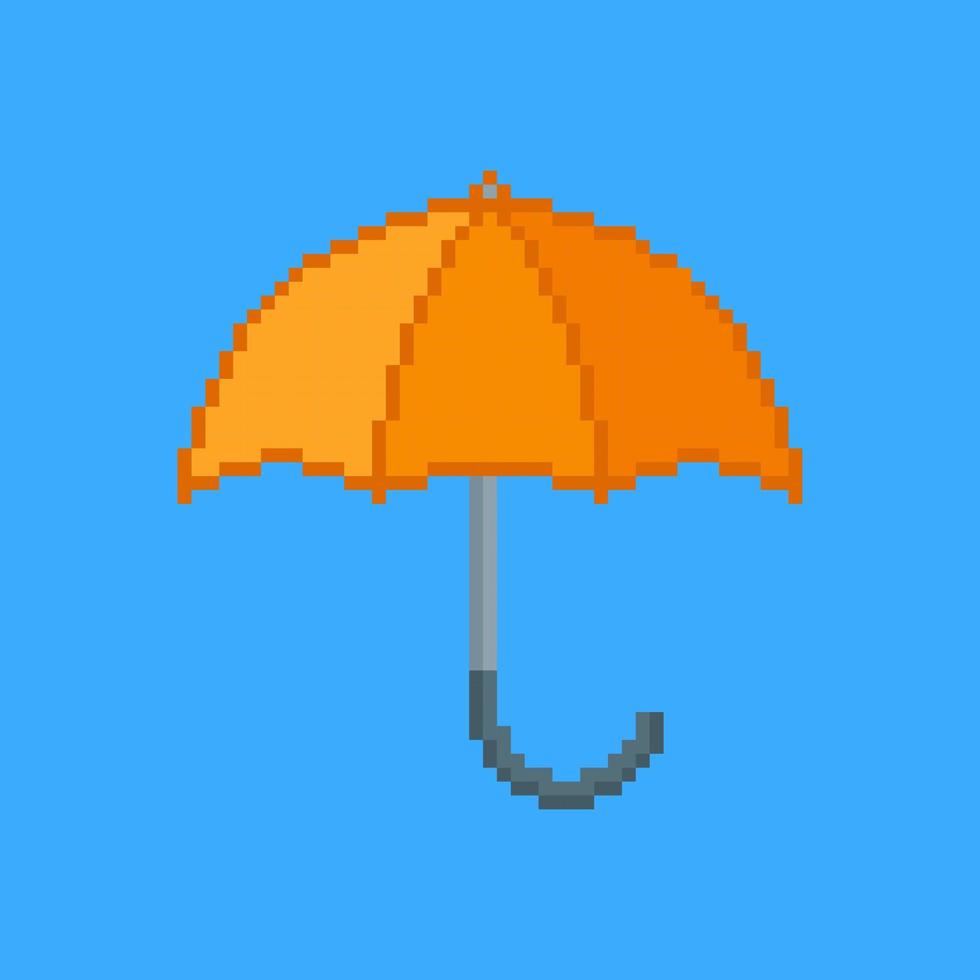 Regenschirm im Pixel-Art-Stil vektor
